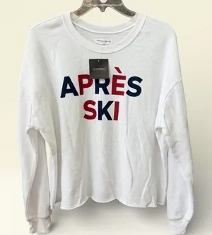 Grayson Threads Womens White Apres Ski Graphic Sweatshirt Size Small Pullover thumbnail 1