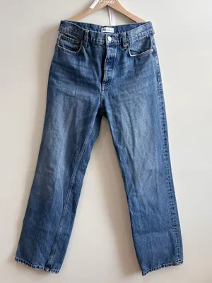 ZARA High Rise Straight Leg Jeans Medium Wash Size 6 (US 6 / EUR 38) thumbnail 1