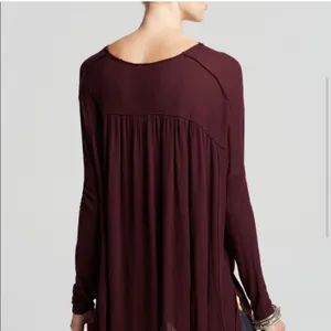Free People Benedict Canyon Henley Maroon Flowy Tunic Size Xs thumbnail 4