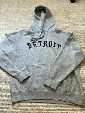 Detroit Gray Hoodie with Kangaroo Pocket M thumbnail 1