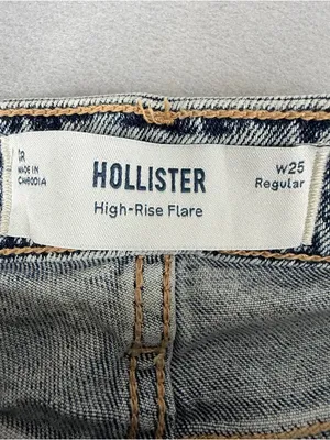 Hollister Womens 0R W25 High Rise Flare Jeans Light Wash 31” Inseam NWT thumbnail 7