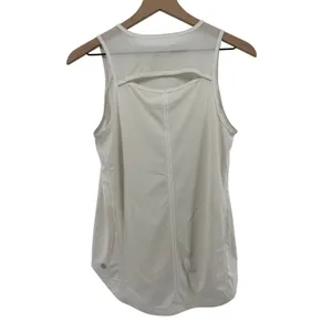 Lululemon Sculpt Tank Top White Women 4 Mesh Lightweight‎ Athleisure W1H81S READ thumbnail 3