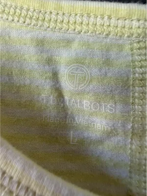 Talbots Light Yellow Striped Long Sleeve Athletic Shirt Large thumbnail 4