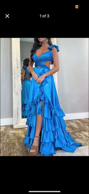Sherri Hill Prom Dress Blue thumbnail 2