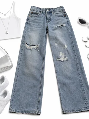 Aeropostale Low Rise Baggy Distressed Jeans Womens 00 Regular Y2K Skater Denim thumbnail 4