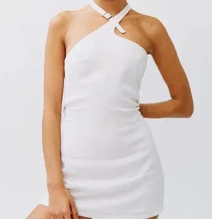 NEW- With Jean White Bodycon Buckles Dress, NEVER WORN thumbnail 1