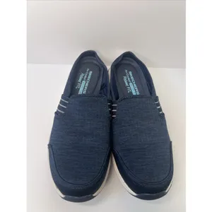 Skechers Women's 8.5 Navy Relaxed Fit Air-Cooled Memory Foam Slip On Shoes thumbnail 9