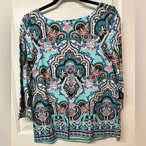 Charter Club Multicolor Paisley Top thumbnail 7