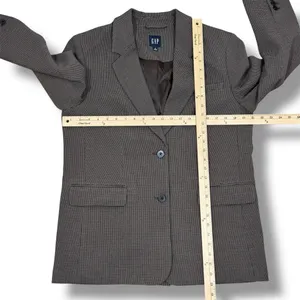 Gap Oversized Blazer Women Small‎ Brown Houndstooth Knit Jacket Heritage Preppy thumbnail 11