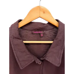 Fresh‎ Produce Womens XL Brown Cotton Knit Button Down Cardigan Jacket Lagenlook thumbnail 3