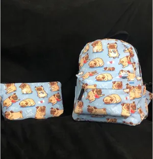 Pug Backpack Purse and Makeup Bag Blue thumbnail 11