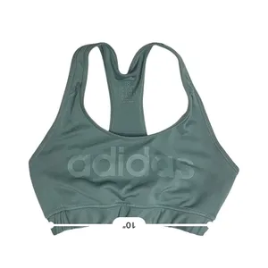 Adidas Sportswear Green Climalite Logo Sports Bra SMALL Gym Workout Lounging thumbnail 5
