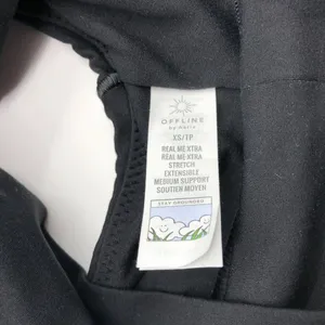 Aerie Offline Real Me Extra Stretch Black Sports Bra Medium Support Ruffle XS thumbnail 4