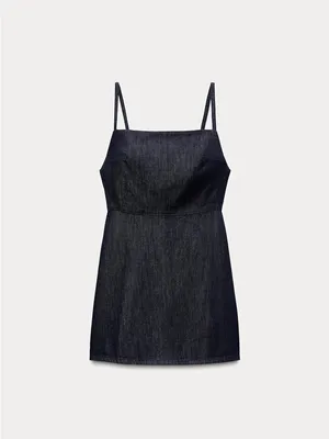 Zara Short Denim Trf Dress thumbnail 2