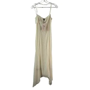 Oh Polly Dole Embellished Asymmetric Maxi Dress in White Size 6 New thumbnail 4