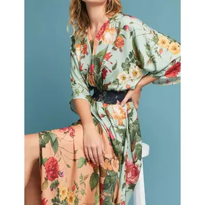 Farm Rio Dress floral marilla fit flare maxi womens Blue (xsmall) resortwear thumbnail 9