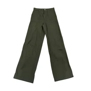 H&M Divided Women's Wide-Leg Trousers Green Size 0 Casual Pants thumbnail 2