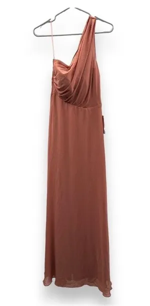 Birdy Grey Kira Chiffon One Shoulder Bridesmaid Maxi Dress Chiffon Desert Rose S thumbnail 1