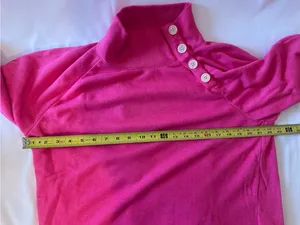 J. Crew Hot Pink Button-Shoulder Turtleneck Sweater thumbnail 6