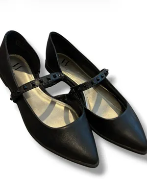 Worthington Cora Black Studded Mary Jane Pointed Toe Flats Size 7.5M thumbnail 3
