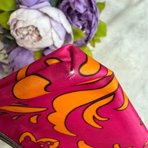 Boutique Vibrant Pink and Orange Retro Printed Bag thumbnail 12