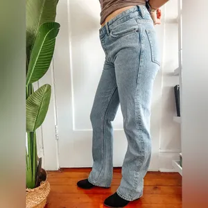 ZARA // light wash mid rise jeans straight leg thumbnail 2
