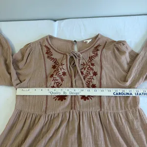 Embroidered Bohemian Tunic Blouse Balloon Sleeve Sz Small Boho Cottagecore Gauzy thumbnail 10