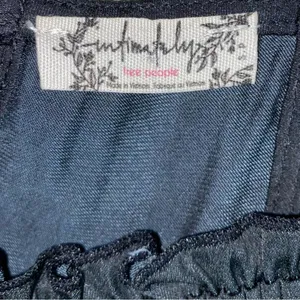Free People Want Your Love Smocked Sleeveless Ruffle Babydoll Mini Dress Black S thumbnail 6