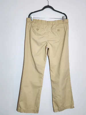 Old Navy Vintage Low Waist Pale Yellow Wide Leg Chino Pants Size 12 Flaw thumbnail 3