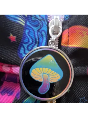 Body Rage Mini Skirt Spencer’s Mushroom Pattern Size Small Neon Colors Black thumbnail 9