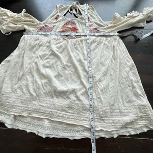 Free People Fast Time Beaded Cold Shoulder Floral Blouse S Boho thumbnail 9