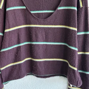 Free People Make You Mine Sweater Sz M Striped Crop 90’s Oversized thumbnail 6