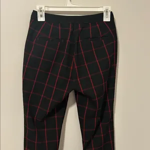 Zara Black Red Work Career Office Academia Dress Pants Plaid Size Small thumbnail 4