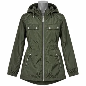 Michael Michael Kors Womens Olive Green Hooded Anorak Jacket Size S thumbnail 1