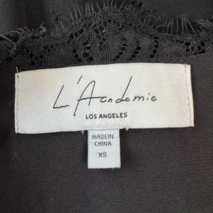 L’Academie Jade Wrap Lace Edge Mini Black Dress Revolve size XS $200 thumbnail 5