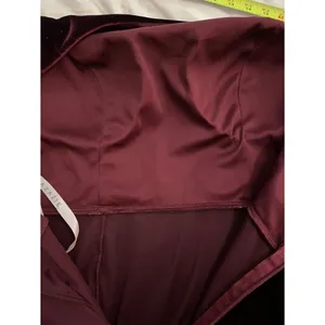 Azazie Kala Bridesmaid Dress A18 Plus Size Burgundy Wine One-Shoulder Velvet thumbnail 14