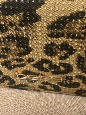 Bebe Leopard Animal Print Sparkle Chain Mini Purse thumbnail 4