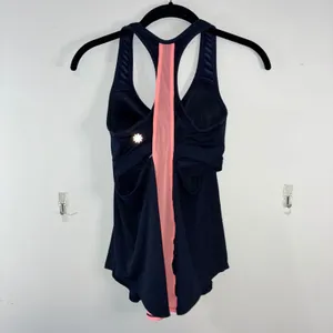 Athleta Hullabraloo Tank‎ Support Top Racerback Shelf Bra Athletic Navy Blue-32D thumbnail 2
