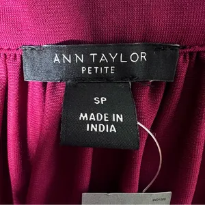 NWT Ann Taylor Petite Burgundy Red Bell Sleeve Square Neck Lace Blouse thumbnail 8