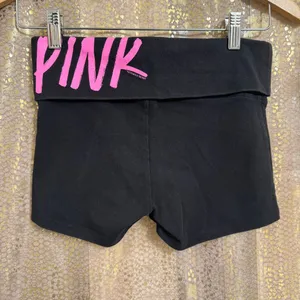 PINK Victorias Secret Vintage RARE Y2K Black Love Pink Foldover Booty Shorts XS thumbnail 2