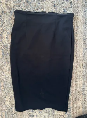 Zara Woman Black High Waisted Pencil Skirt with Back Zip Size L thumbnail 1