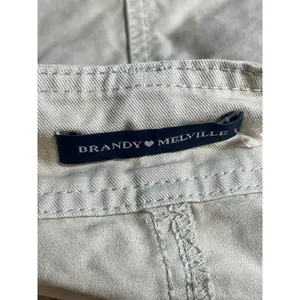 Brandy Melville Women's Khaki High Waisted Mini Straight Cargo Skort Skirt 2-4 thumbnail 5