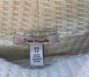 NWT Free People XS Cream Juicy Cowl Neck Long Sleeve Waffle Knit thermal top thumbnail 6