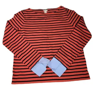 J Crew Boatneck Striped French Cuff Pull Over thumbnail 1