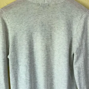 Verve Ami Gray Sweater Cardigan with button accent M thumbnail 8