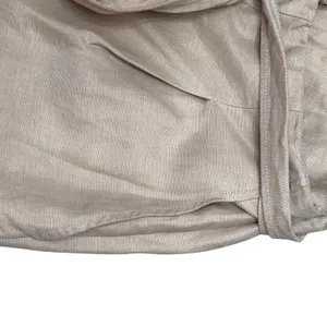 Aritzia Wilfred Brax Jumpsuit Beige Size 8 Linen Blend Wide Legs Wrap Front Tie Waist thumbnail 6