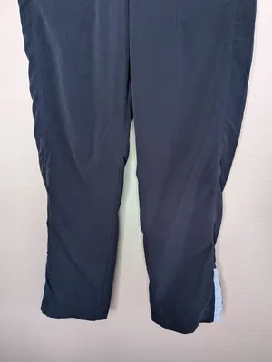 Nike Womens Navy Blue Windbreaker y2k retro Pants split seam Small track pant thumbnail 3