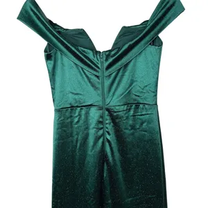 NEW WINDSOR Eileen Hunter Green Satin Mermaid Glitter Formal Gown Dress Small thumbnail 8