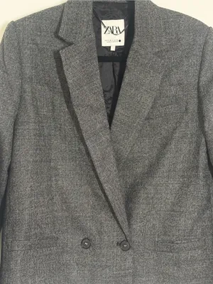 Zara 100% WOOL STRUCTURED BLAZER ZW COLLECTION sz 12 thumbnail 3