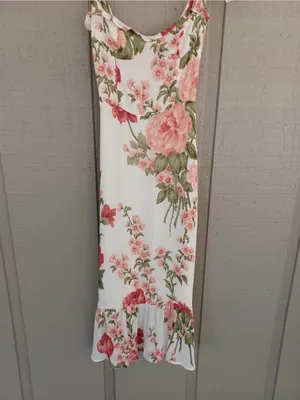 Reformation Nikita Floral Midi Dress Size 0 Wedding Guest Viscose Tie Shoulder thumbnail 2